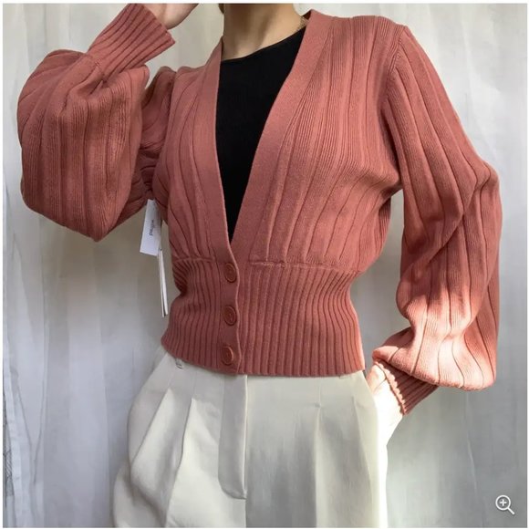NEW WITH TAGS Wilfred Plunge Front Cardigan / Aritzia Thais knit cardigan XXS - Picture 2 of 5